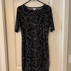 Lularoe Julia HTF black floral dress
